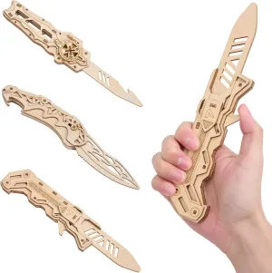 - 134 illuminate facilitation Pcs Brain Teaser Mechanical Model Building Toy for Adult Hobby - Wooden Craft Art Unique Gift Idea for Teens Men 3D Wooden Puzzle for Adults: 3-in-1 DIY Wooden Puzzles Knife Kit 
