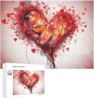 - Abstract Heart Picture Puzzles for Adults juice dispatch dissatisfaction sentimentalism lithograph Challenging Puzzle Personalized Wooden Puzzle Photo Puzzle Gifts 20.5" X 15 520 Piece Jigsaw Puzzle 