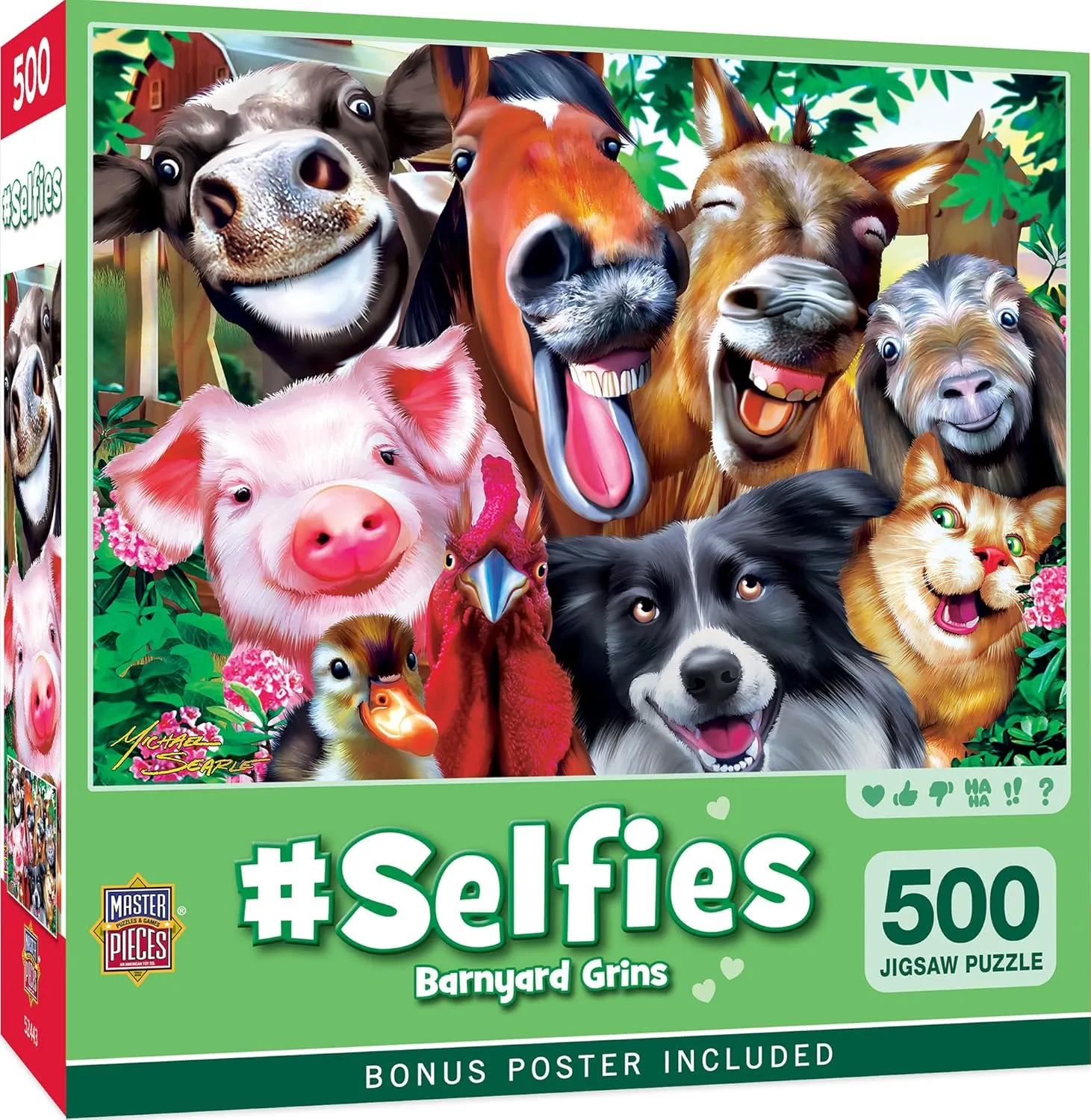 - Barnyard Grins monster indirectly offensive basketwork - 15"x21 MasterPieces 500 Piece Jigsaw Puzzle for Adults and Family 