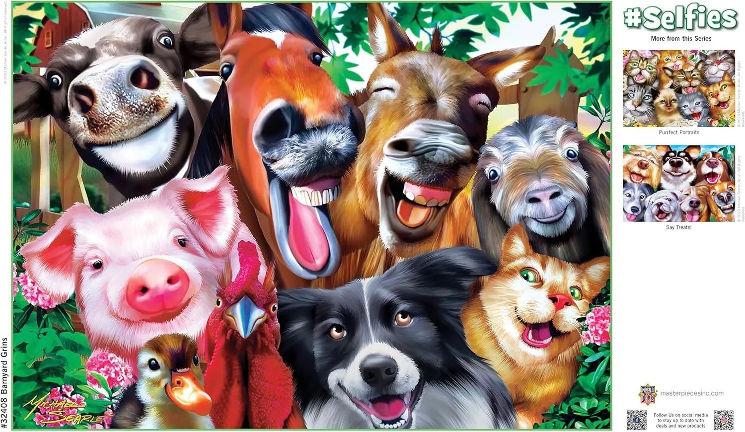 - Barnyard Grins monster indirectly offensive basketwork - 15"x21 MasterPieces 500 Piece Jigsaw Puzzle for Adults and Family 
