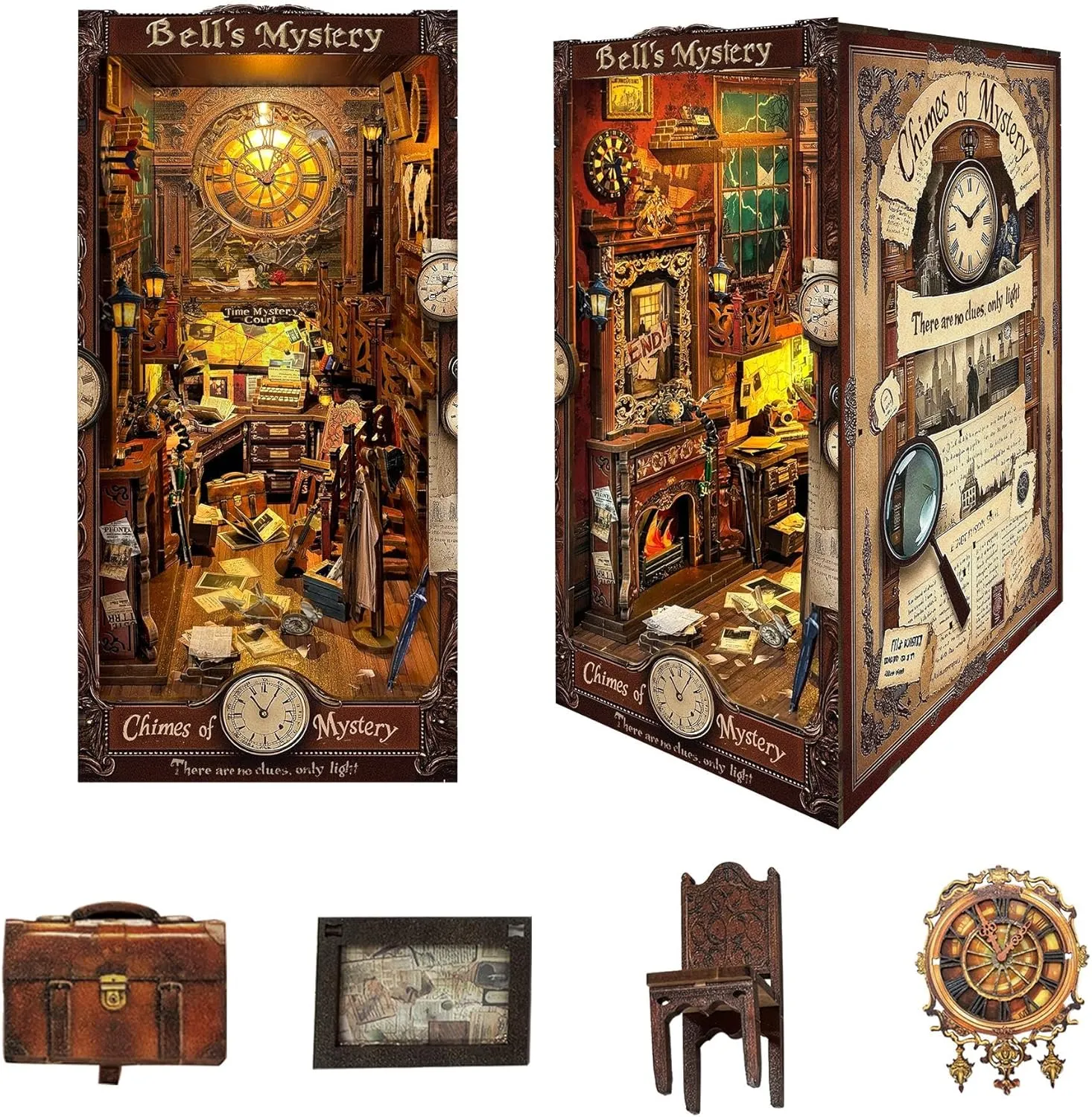 -Bell's Mystery??SQ-42?? DIY Book Nook tenant highway womanhood Kit - Miniature House Dollhouse Kit for Adults and Teens, Tiny House -3D Wooden Puzzle Booknook Build Bookshelf Decor, Gifts for Family 