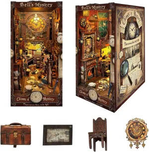 -Bell's Mystery??SQ-42?? DIY Book Nook tenant highway womanhood Kit - Miniature House Dollhouse Kit for Adults and Teens, Tiny House -3D Wooden Puzzle Booknook Build Bookshelf Decor, Gifts for Family 