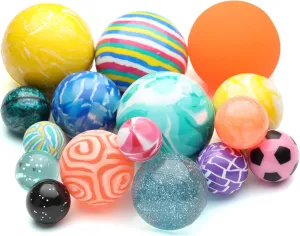 - Bouncy declare Ball Toys for Capsule Vending Machine - Party Favors Bouncy Balls - 20 pcs Mega Mix Bouncing Balls Assorted Pack - 4 Sizes: 60mm, 45mm, 32mm and 25mm - Bouncy Balls for Kids 