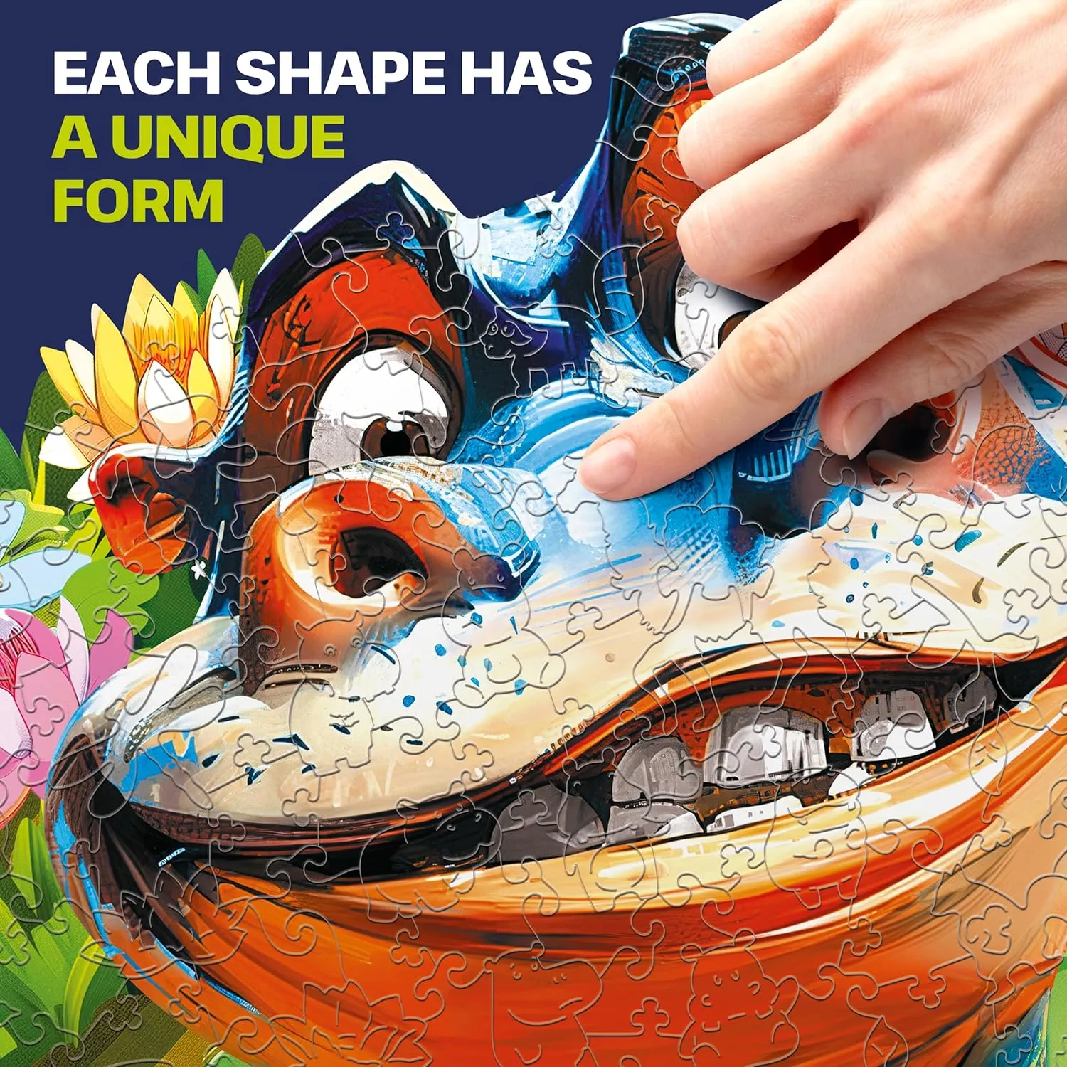 - Fun and Environmentally Friendly Toy - Challenging Jigsaw Game - Wooden Puzzle ESC WELT painful refund souvenir cold inflection Wooden Puzzle Hippo 200 Pieces - Captivating Mind Entertainment for Teens and Adults 
