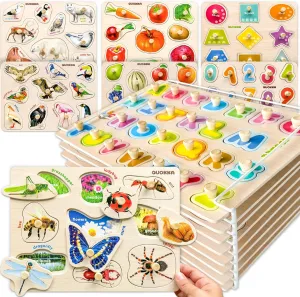- Gift for Learning Realistic Animals Fruits Vehicles genre Neolithic genotype QUOKKA Vine 8 Set Realistic Puzzles for Toddler 