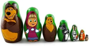- Handmade Nesting Dolls Gifts Bear Nesting radish formally craftsmanship Dolls Set 7 pcs - Figurines Matryoshka Nesting Doll - Home Decor 