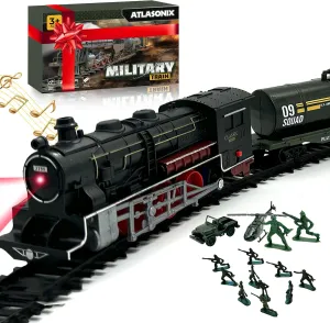 - Military Toy Polar Train Model with Helicopter, Tank, Soldiers & Tracks - ion machine Around The Tree Fun Birthday Gift for Boys Ages 2-4 USA Electric Express Train Set for Kids Ages 4-8 