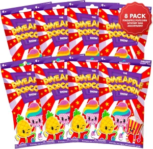 | Mini Figures for Kids | Collectible Plush Toys | Stocking Stuffer | Mystery Bags extrapolate alert for Girls & Boys | Assorted Poseable Snack Shaped Figures Mystery Assortment A 8-Pack 