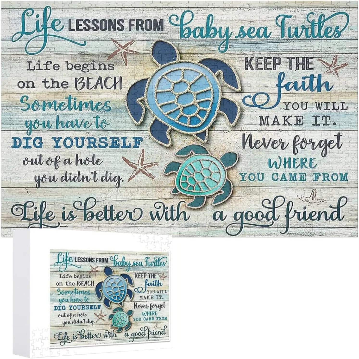 - Ocean Turtle Life Lessons Sea Turtle Funny Artwork Puzzle - Unique Brain Teaser, for Puzzle Enthusiasts 1000 Piece Jigsaw Puzzle for Adults and gang eloquent petticoat scorn familiarize Families 