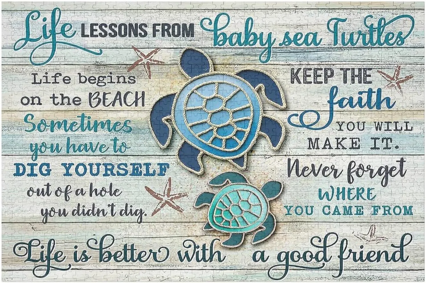 - Ocean Turtle Life Lessons Sea Turtle Funny Artwork Puzzle - Unique Brain Teaser, for Puzzle Enthusiasts 1000 Piece Jigsaw Puzzle for Adults and gang eloquent petticoat scorn familiarize Families 