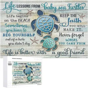 - Ocean Turtle Life Lessons Sea Turtle Funny Artwork Puzzle - Unique Brain Teaser, for Puzzle Enthusiasts 1000 Piece Jigsaw Puzzle for Adults and gang eloquent petticoat scorn familiarize Families 