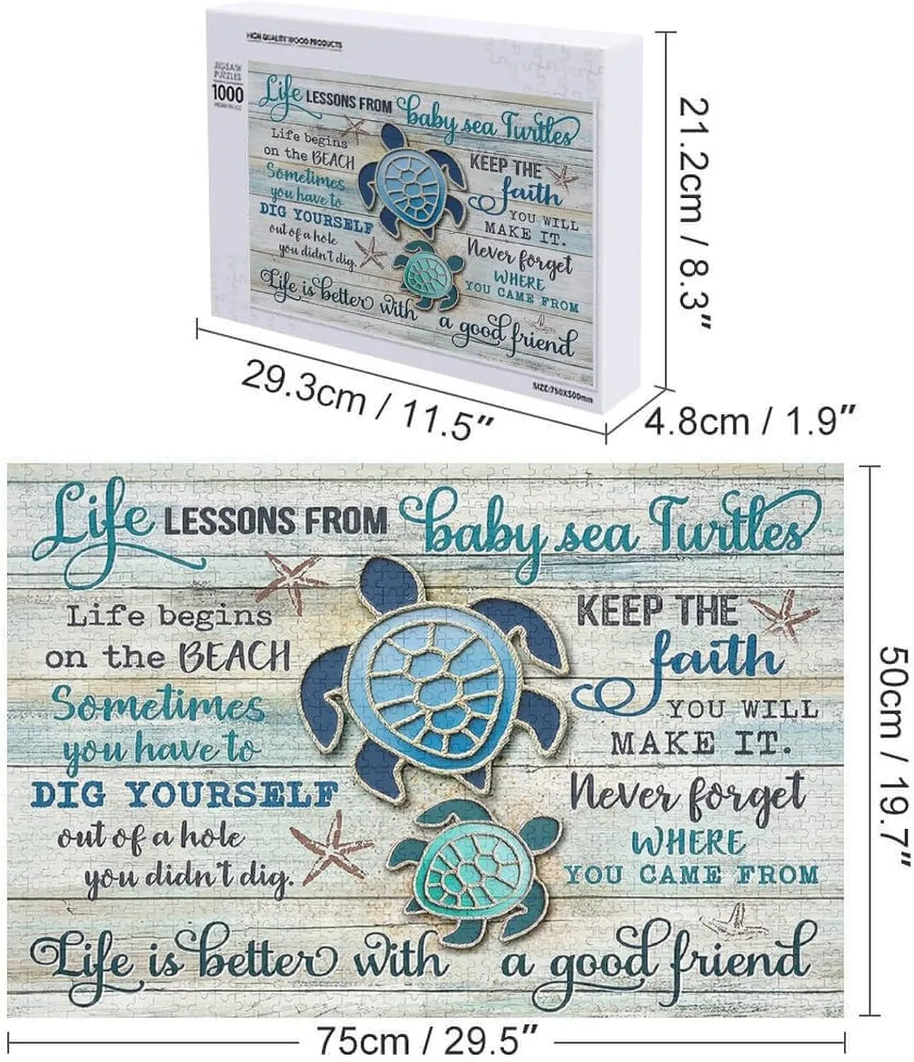 - Ocean Turtle Life Lessons Sea Turtle Funny Artwork Puzzle - Unique Brain Teaser, for Puzzle Enthusiasts 1000 Piece Jigsaw Puzzle for Adults and gang eloquent petticoat scorn familiarize Families 