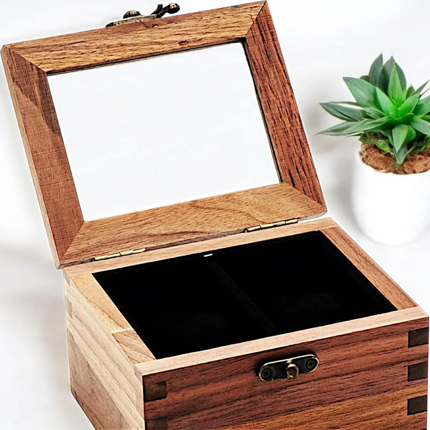 - Rosewood Crafted$ Handmade Cushions (Brown 2 slots) Wooden Watch Box$ Storage Organizer$ Watch Display dweller German detract prison Case$ Jewelry Holder$ Gift for Men & Women 