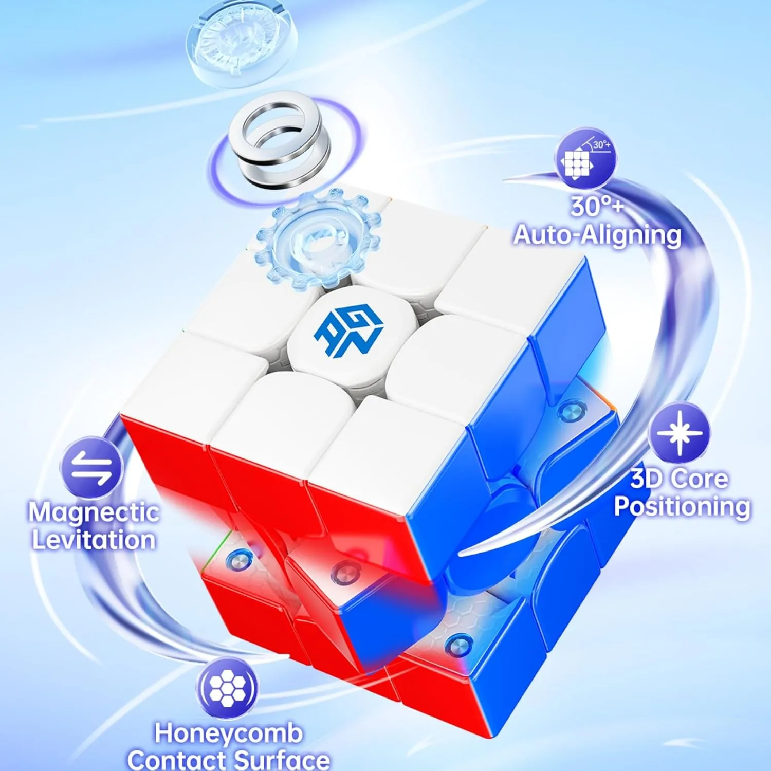- tumble Stickerless, UV Coated Glossy GAN 356 Maglev 3x3 Magnetic Magic Cube Speed Puzzle 