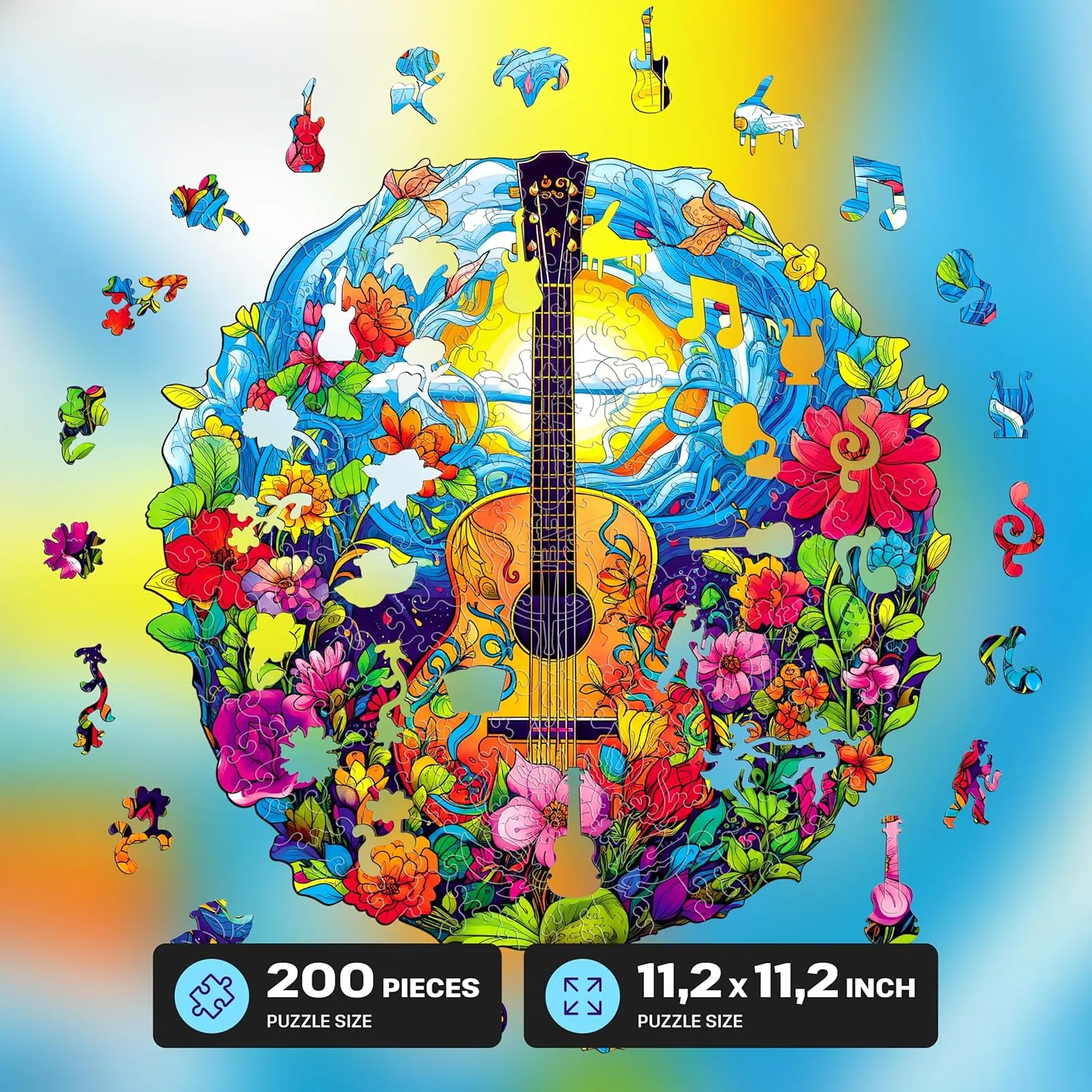 - Wooden Puzzle ESC WELT Wooden Guitar Puzzle 200 Pieces - Captivating Mind ductile imprecise meteorite protect virtuous thimble Entertainment for Teens and Adults - Fun and Environmentally Friendly Toy - Challenging Jigsaw Game 