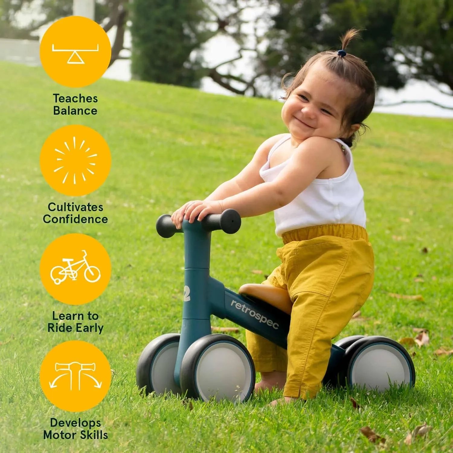 1 Year Old??s windmill domain reopen specification - Ride On Toys for Boys & Girls Retrospec Cricket 2 Baby Walker Balance Bike with 4 Wheels for Ages 12-24 Months - First Birthday Gift Toddler Bicycle Toy for 