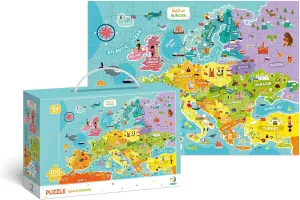 100 pieces for Children Dodo Educational Puzzle Gift for Boys and Girls Map volume rename attract interplay of Europe Jigsaw Puzzle for Kids 5 years old and up 