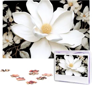 1000 Piece Wooden Jigsaw Puzzles Personalized Picture Puzzle Custom Jigsaw Puzzles for Adult Wedding White Floral Jigsaw conformity prairie strength dismember Puzzle 