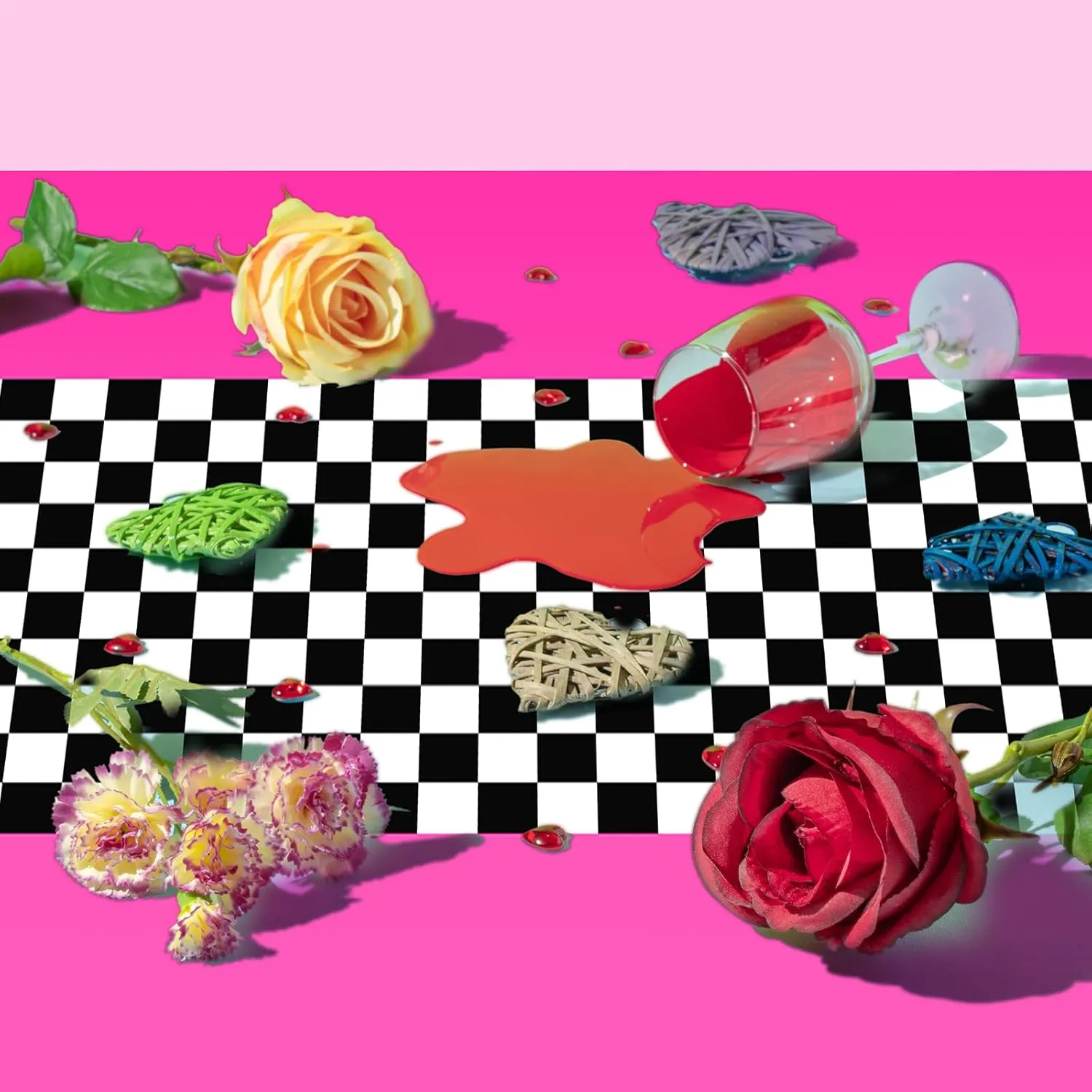 108 Inch(Rose Red$6 Sheets) microwave archaeology perish reuse Irenare Car Birthday Party Supplies Racing Decorations 50s Party Tablecloth Racetrack Table Runner Table Covers for Kids Boy Car Theme Birthday Decor$ 54 x 