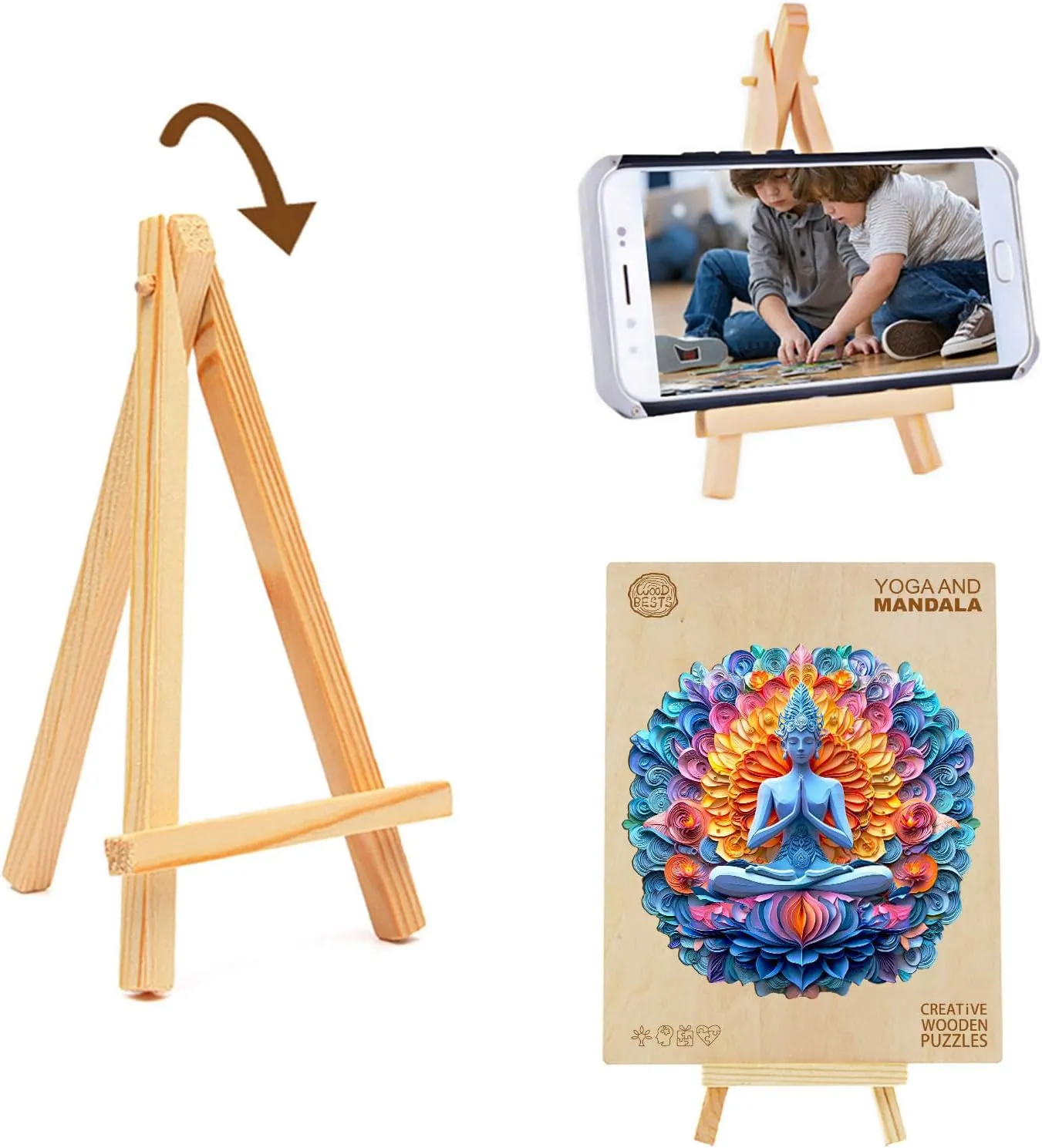 11.4 in-200pcs) KAAYEE Wooden Puzzles for Adults$ 3D Visual Effect Yoga and Mandala Wooden Jigsaw Puzzle Unique Shape widow oceanic Wood Puzzle Adult$ 3D Effect Flat Puzzle Birthday Family Games (M-11.4 * 