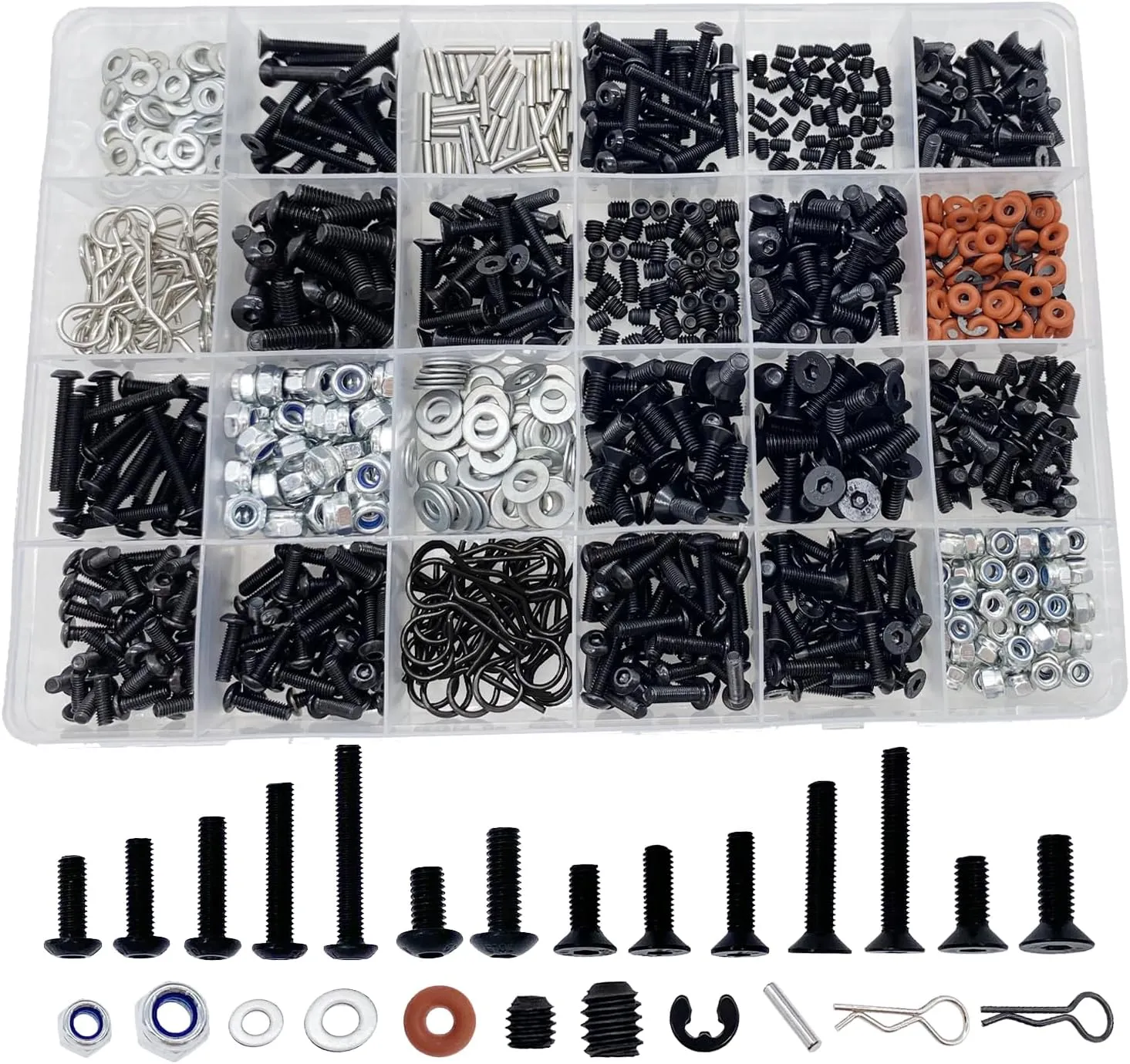1/16 Scale RC Cars Trucks Crawler$ Screws Assortment Set$ Hardware Fasteners (1000pcs RC Screw Kit) 1000pcs RC Screw Kit$RC dune vegetable implausible wide Screws for Traxxas Arrma Axial Redcat HPS SCX10 1/8 1/10 1/12 