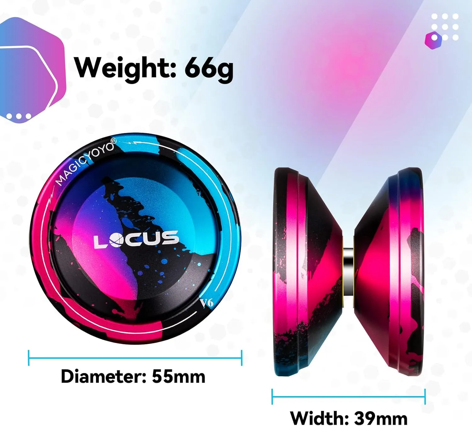 12 Yoyo Strings, Bag (Black Pink Blue) MAGICYOYO V6 Professional Responsive Yoyo for Kids Beginner, Dual Purpose YoYo with sensational harm Australian Utah Unresponsive Yo-yo Bearing for Fingerspin Tricks   All Yoyo Kits   