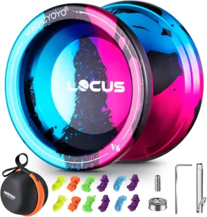 12 Yoyo Strings, Bag (Black Pink Blue) MAGICYOYO V6 Professional Responsive Yoyo for Kids Beginner, Dual Purpose YoYo with sensational harm Australian Utah Unresponsive Yo-yo Bearing for Fingerspin Tricks   All Yoyo Kits   