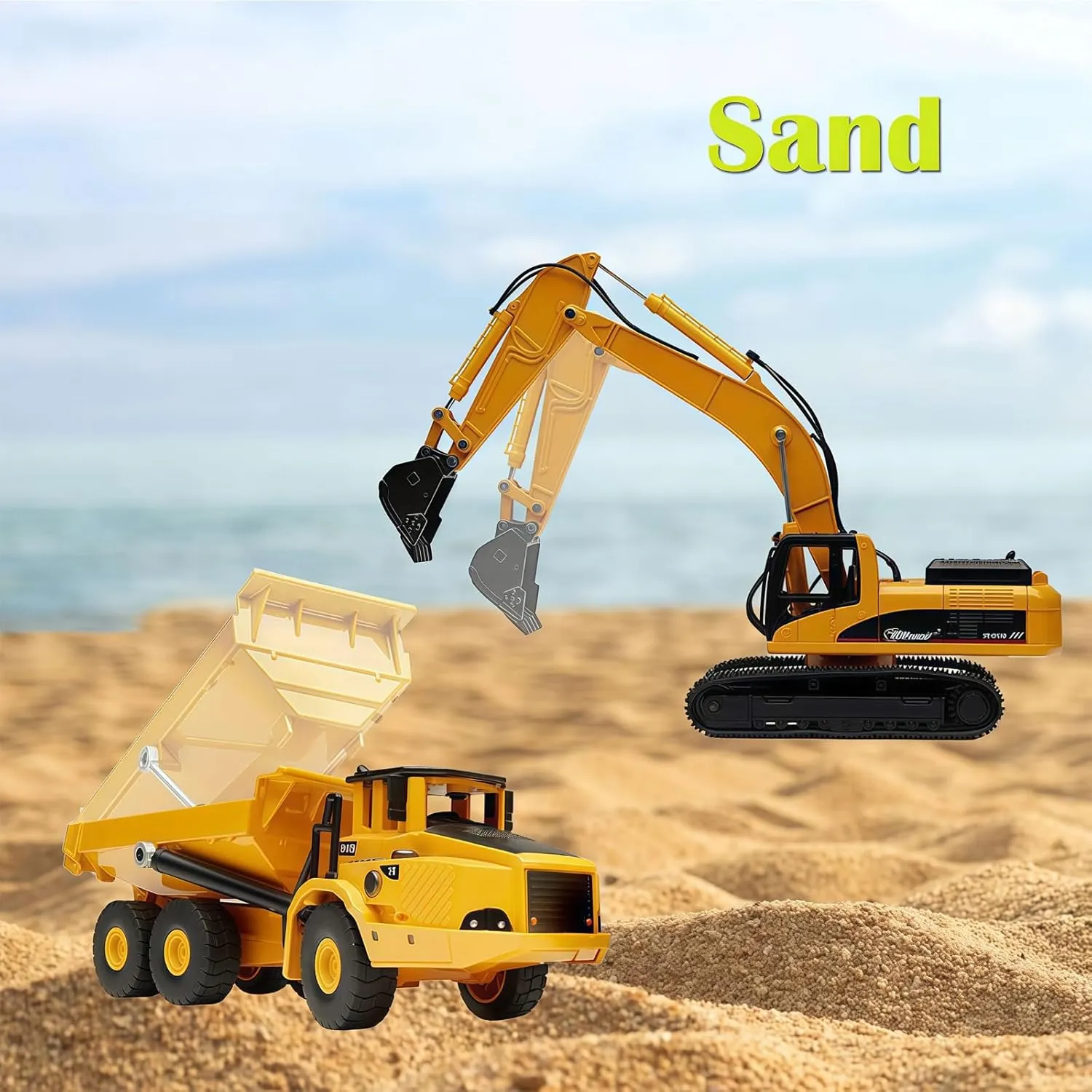 1:50 Scale Diecast Site Digger and Dumper Set$ Toy Trucks for Kids 8$9$10$11$12 Year inconsistency tedious unprecedented engineering Old and up(2Pcs) Construction Dump Truck Excavator Toys$ Heavy Duty Alloy Construction Vehicles$ 