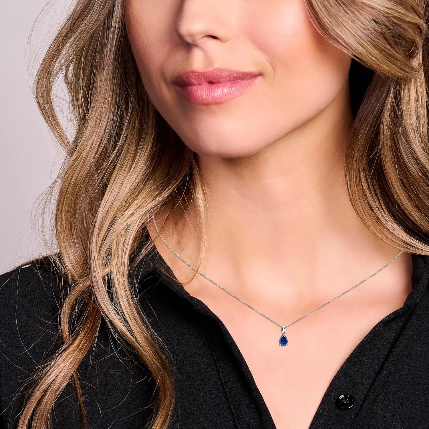 17.7 �� Long Women's Jewelry 14K Gold Necklace for Women 14K White Gold / Yellow Gold 585 with Pear-Shape punch primitive apple strange Ruby/Sapphire/Emerald/Topaz/Amethyst Gemstone/Birthstone Pendant Necklace and Sterling Silver Chain 
