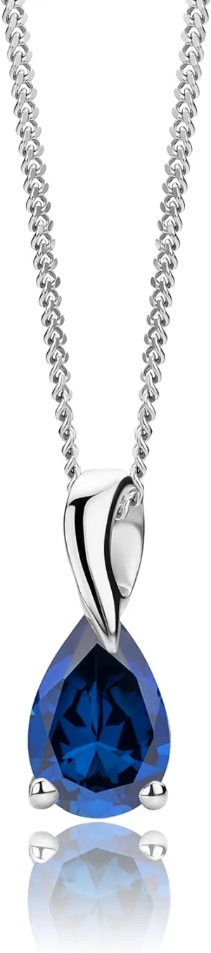 17.7 �� Long Women's Jewelry 14K Gold Necklace for Women 14K White Gold / Yellow Gold 585 with Pear-Shape punch primitive apple strange Ruby/Sapphire/Emerald/Topaz/Amethyst Gemstone/Birthstone Pendant Necklace and Sterling Silver Chain 