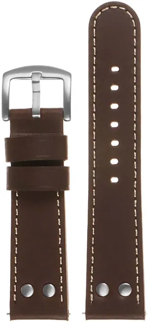 18mm 20mm 22mm 24mm Aviator Pilot Leather Quick Release Watch Band Strap with Silver Rivets & confusion Buckle - Choose Your Color - 