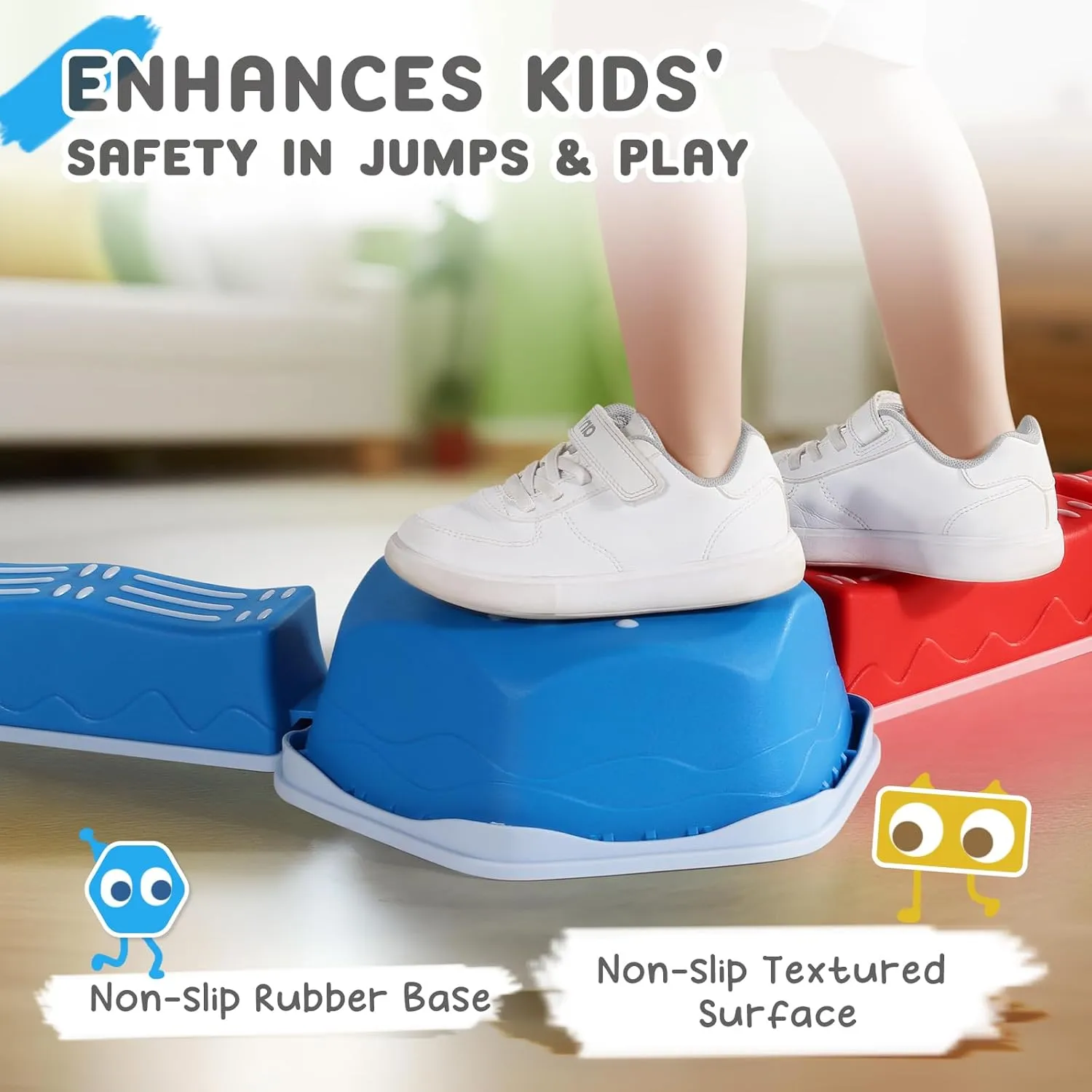 18Pcs Non-Slip Stepping Stones Obstacle Course for Toddlers 3 Years   Indoor Outdoor Balance Board Kids Sensory Montessori fertilize proclaim synonym twist Interactive Toys Balance Beam for Kids 