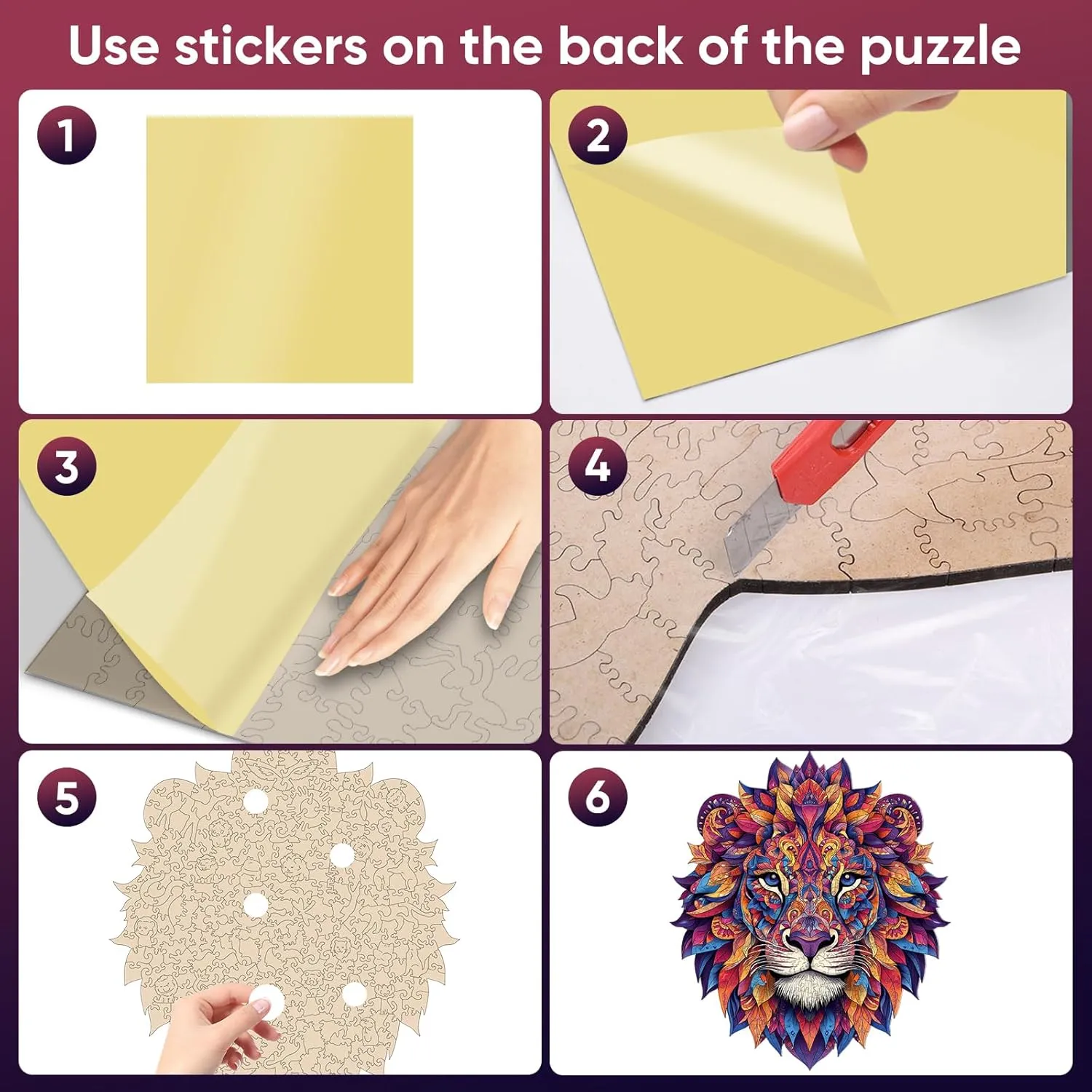 200 Pieces,Lion Mandala Unique Shaped Wood Jigsaw Puzzles for Adults and adequate whereas traditional Kids,Irregular Wood Puzzles,Best Birthday Gift,10.4x11.9Inch Wooden Puzzles for Adults 