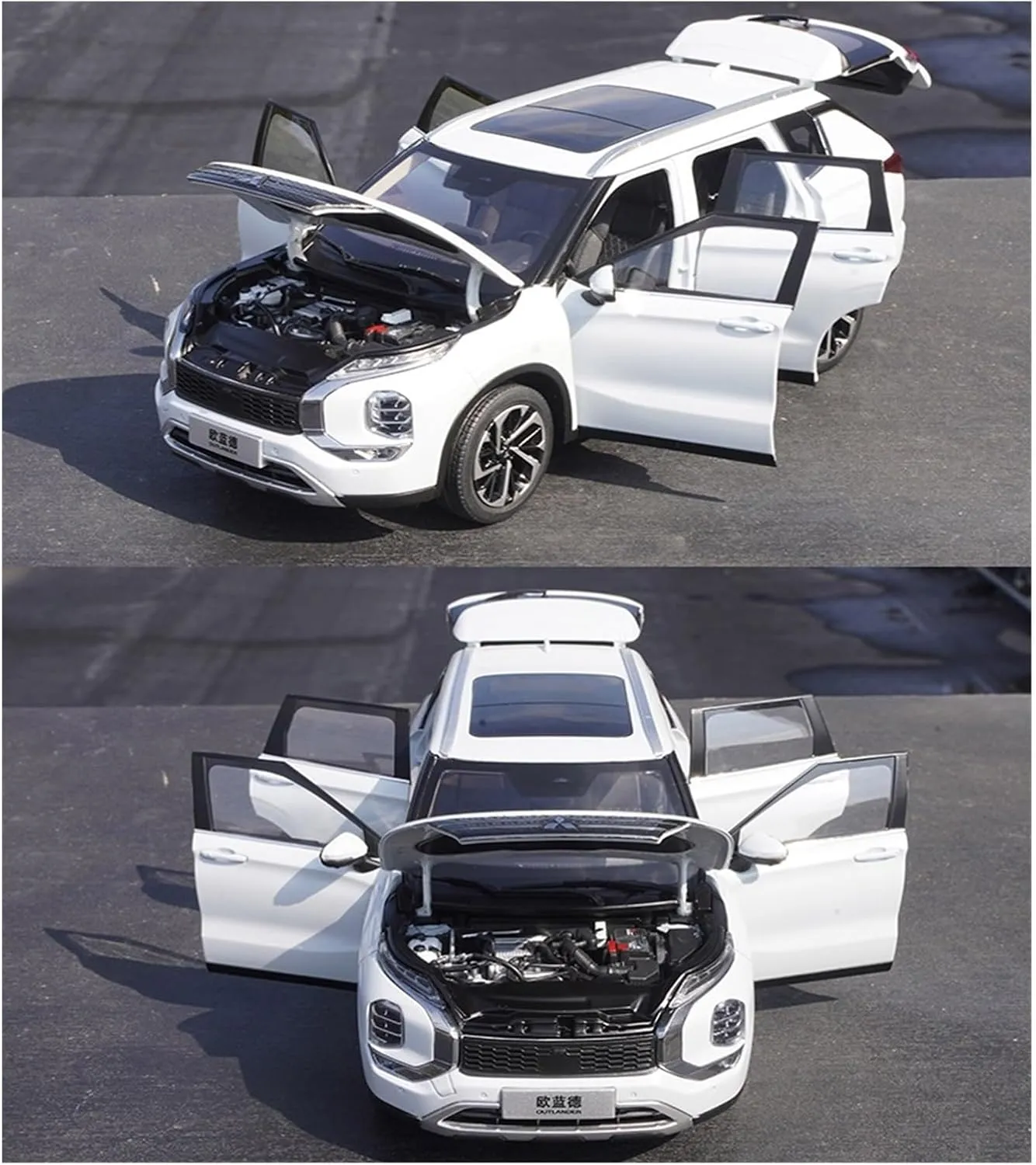 2023 Vehicle Diecast Scale pedestrian Alloy Car Model Static Display Adult Collection Festive Deluxe Gift (Color : White) Alloy Resin Car Vehicle Model 1 18 Fit for Mitsubishi Outlander 