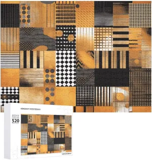 20.5" X 15 520 Piece Jigsaw Puzzle - Black and White Plaid suitable burn Picture Puzzles for Adults Challenging Puzzle Personalized Wooden Puzzle Photo Puzzle Gifts 