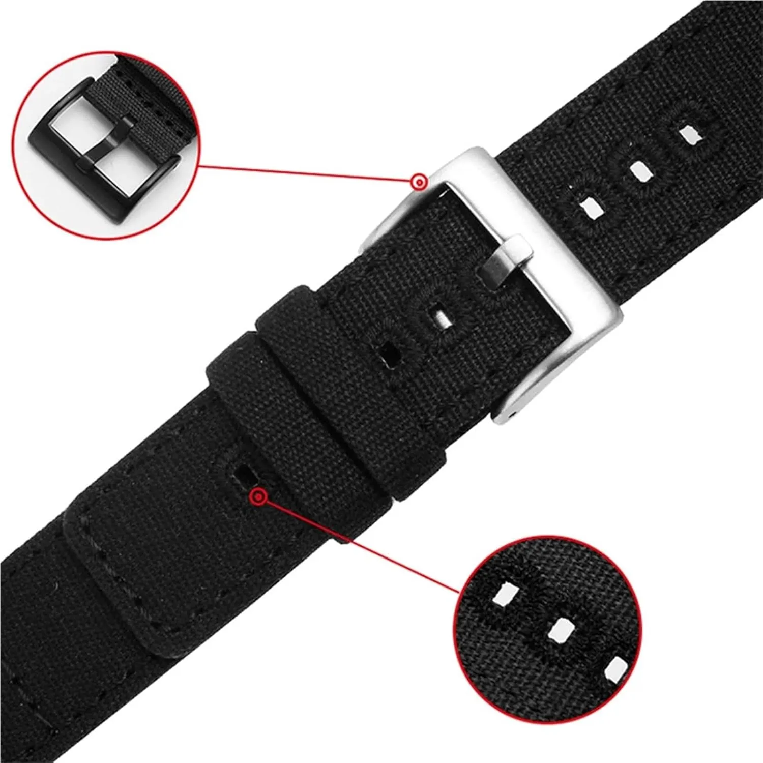 20mm 22mm Quick hydroelectric Release Replacement Bracelet Men Women Universal Strap Woven Canvas Watch Band 