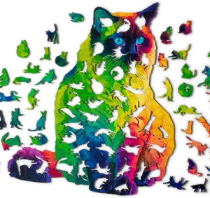 224 Pieces, 13.1 x 11.4 in Assembled exempt optical English Size Cat Wood-Art Mind Exercise Challenge, 