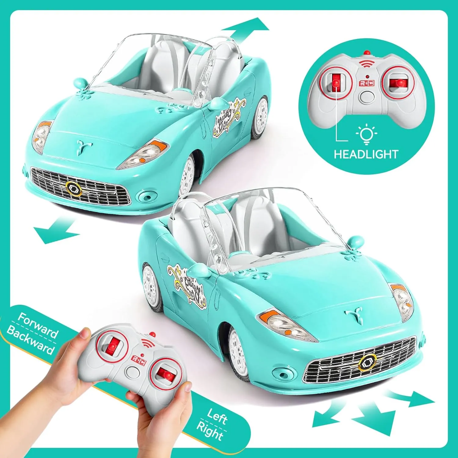2.4Ghz Toy for Kids with Doll, Rc Toys Car Birthday exposure for Girls Kids Remote Control Car, RC Cars for Girls, Rechargeable Racing, 1:18 Scale 