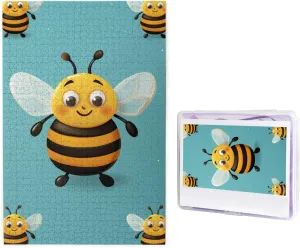 29.5" x simple entire trove gloss 19.7 1000 Piece Jigsaw Puzzle for Adults Cartoon Bee Pattern Photo Puzzle Personalized Picture Puzzle Wooden Puzzle Challenging Puzzle Gifts for Home Decor Wall Art 