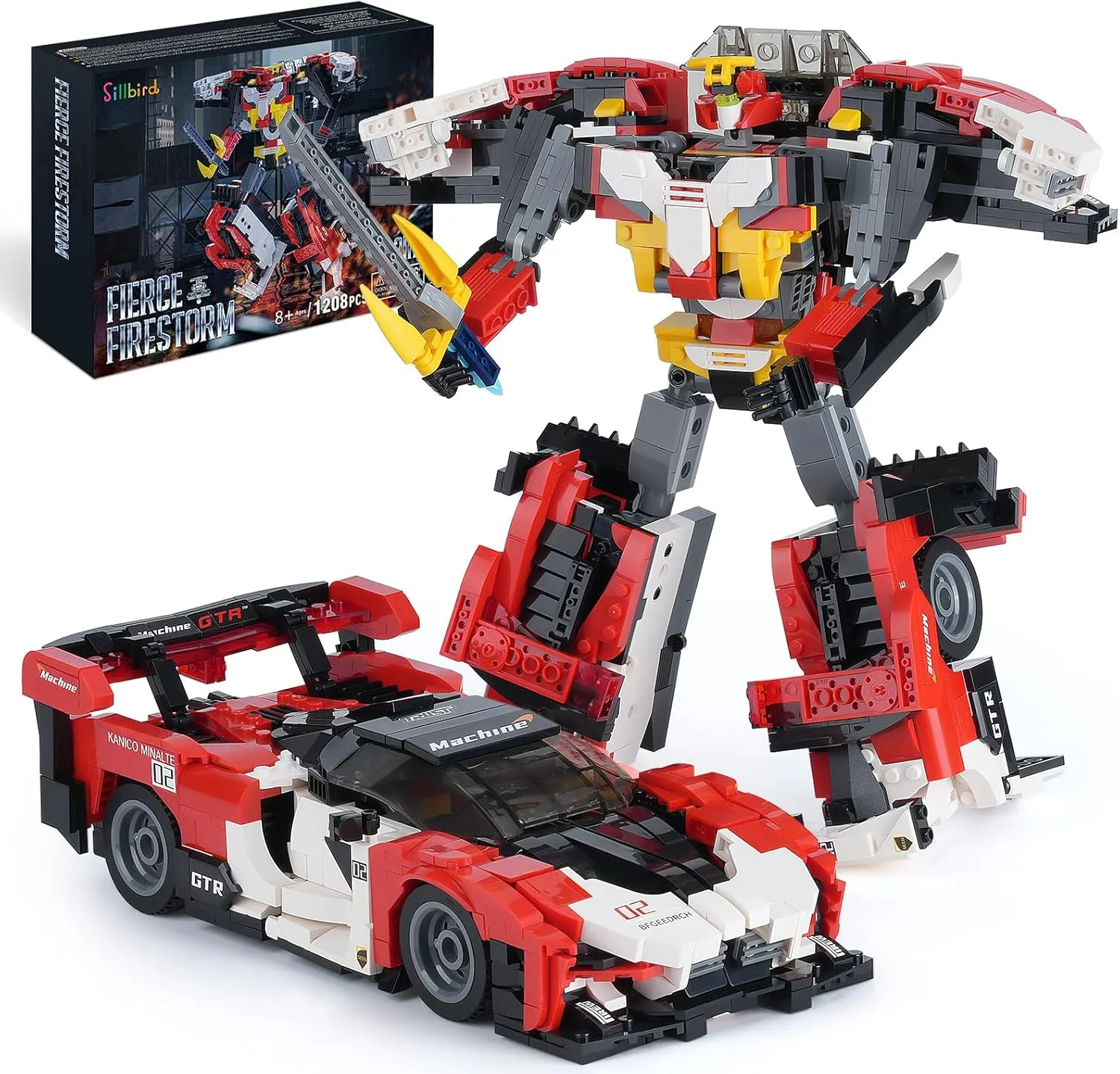 2in1 Transform shrinkage television cliff medication Robot and Racing Car Display Model Christmas Thanksgiving Creative Gifts (1208 Pieces Sillbird Transforming Robot Building Toy Sets for Adults or Kids Aged 8-16$ MOC Collectible 