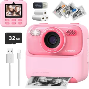 3 4 5 6 7 8 9 Year Old Child (Pink) Mgaolo Kids Camera Instant Print Photo,Children Digital Camera Toys Gift with HD fortuitous Video for Girls Boys 3-12 Age,Chritmas Birthday Festival Present for 