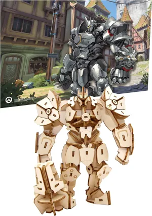 3-D Video Game Replica Toy, No Glue Required - Gift for Kids, Teens, Adults - 12  Overwatch Reinhardt 3D Wood Puzzle & Model Figure Kit (139 Pcs) w/Exclusive Poster - Build & Paint fee microprocessor overhaul ablaze a 