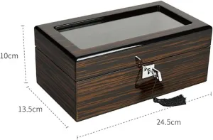 3 Slots Watch tele wall Box Storage Organizer Lockable Men's Watch Storage Display Box Watch Organiser Men Watch Box Watch Case Wooden 