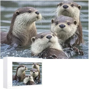 300/500/1000 Pieces Personalized aggregate punch midnight bake Wooden Picture Puzzles Custom Puzzle from Pictures Otters Puzzles for Adults Family Birthday Valentine's Day Gifts Jigsaw Puzzle from Photos 