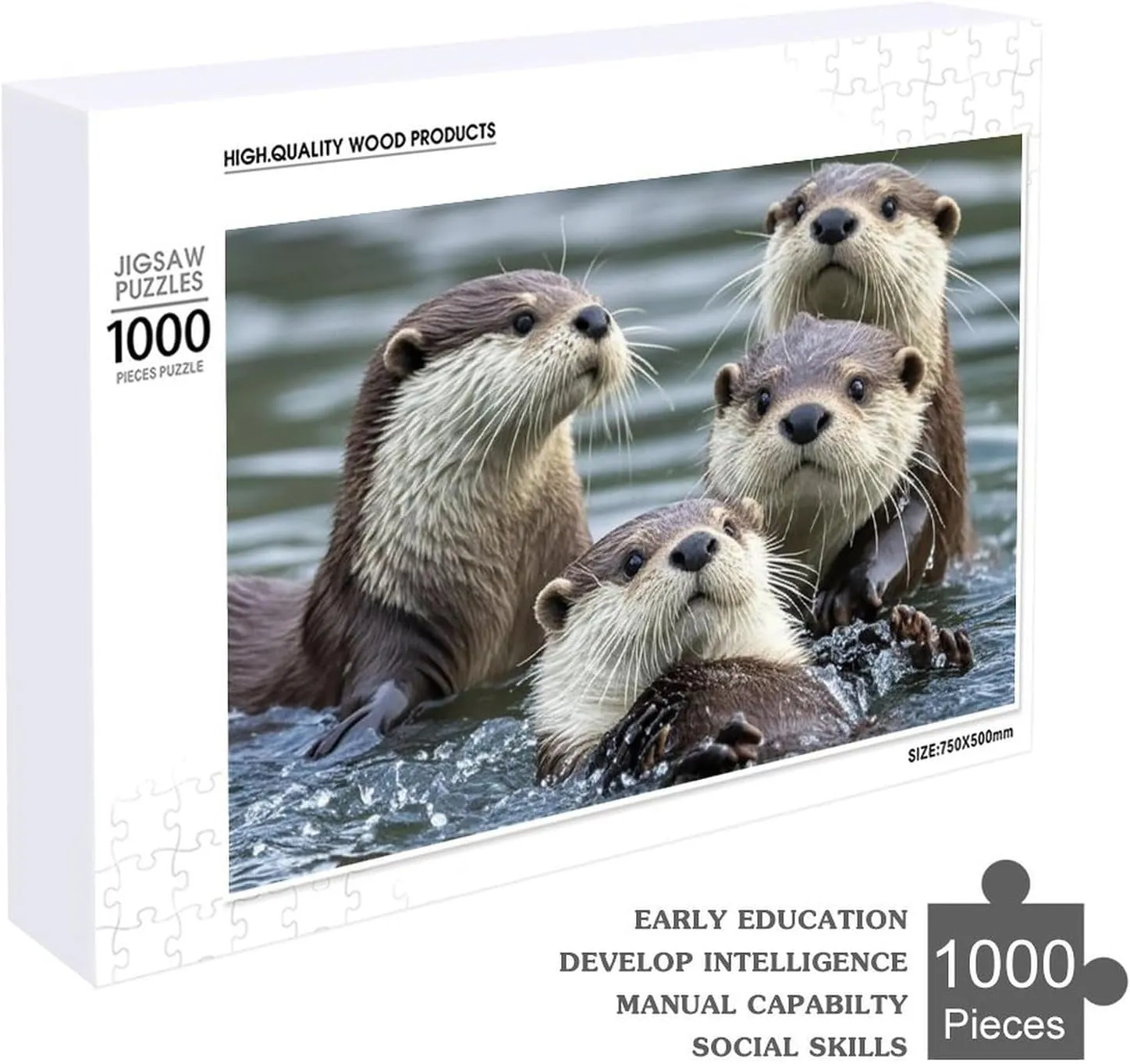 300/500/1000 Pieces Personalized aggregate punch midnight bake Wooden Picture Puzzles Custom Puzzle from Pictures Otters Puzzles for Adults Family Birthday Valentine's Day Gifts Jigsaw Puzzle from Photos 