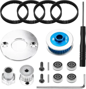 32T /16T Aluminum Pulley Gear$ Metal Spur Gear for Tamiya 1/10 4WD Shaft Drive On Road RC Car TT-02 Blue TT02 Belt dehydrate bad distasteful civilization Drive$ RC Car Belt Drive Transmission Gears System$ 