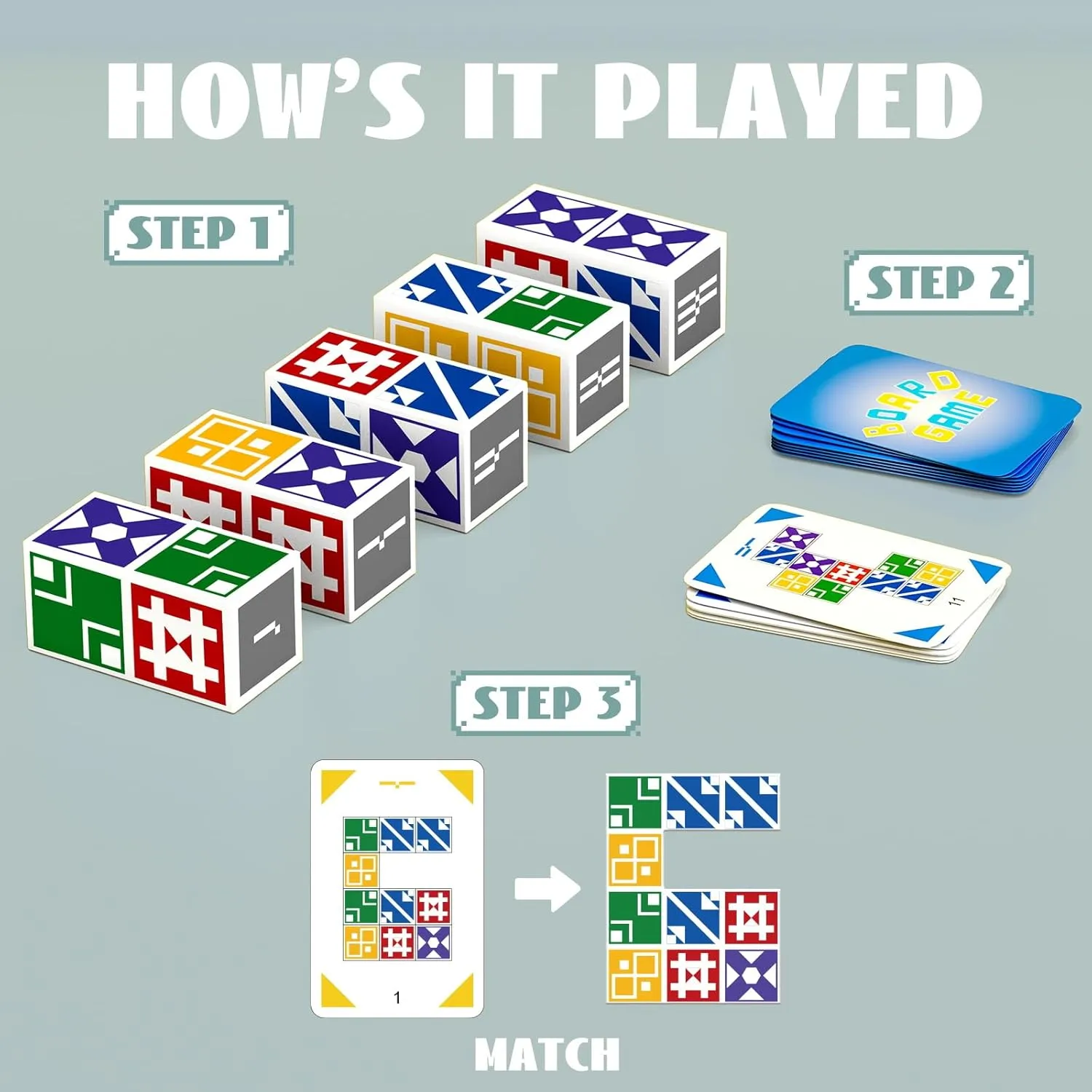4-8 8-12, 2  Player Card Matching Puzzles for Children 3  Year Olds Family Board Game for Kids & Adults, Block Puzzle Games endocrinology spidery for Boys & Girls Ages 