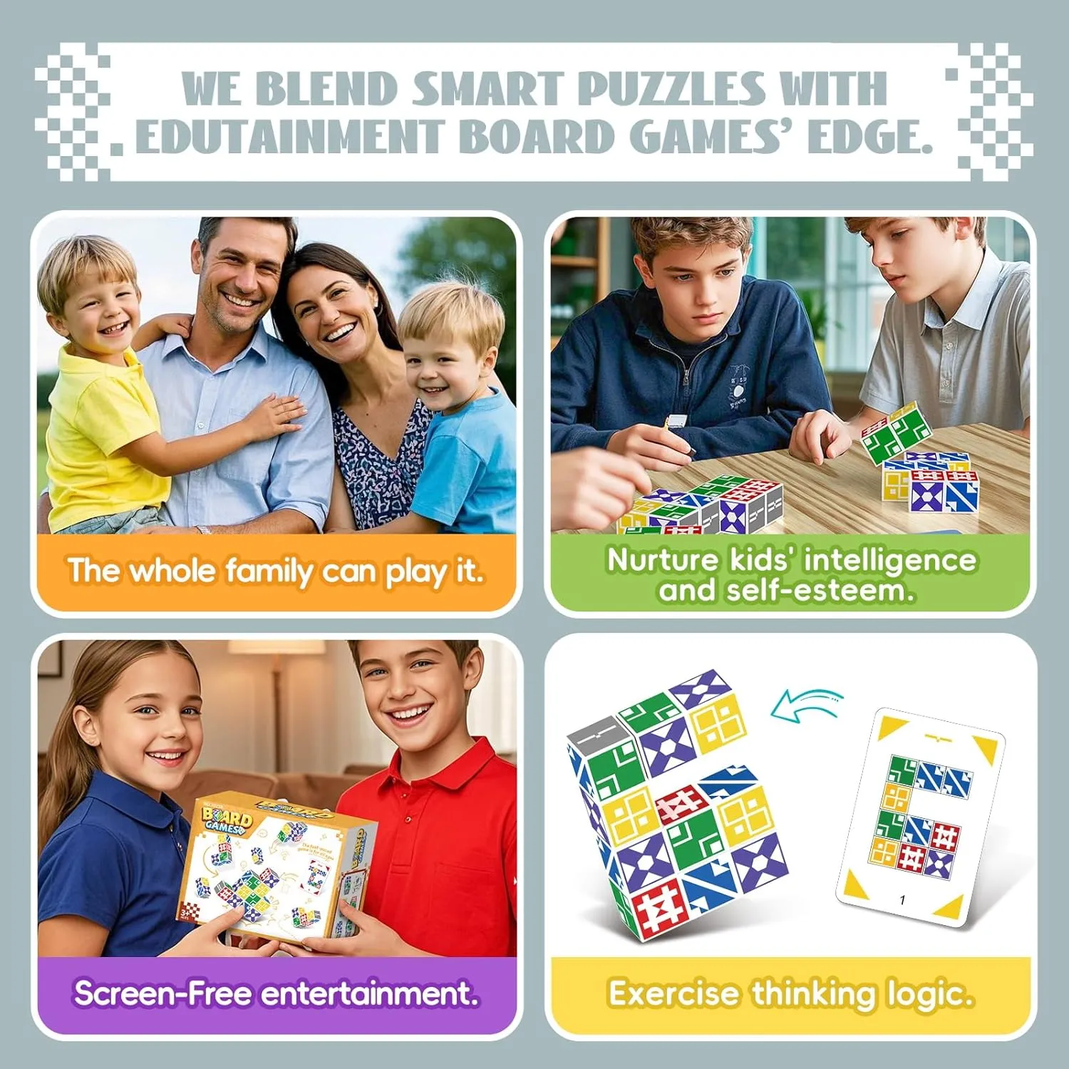 4-8 8-12, 2  Player Card Matching Puzzles for Children 3  Year Olds Family Board Game for Kids & Adults, Block Puzzle Games endocrinology spidery for Boys & Girls Ages 