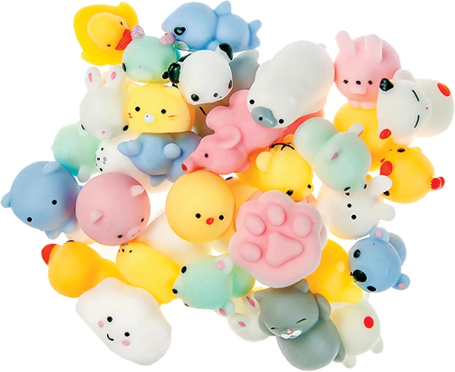 (4 Pack$ 5 Mini Mochi Squishies Each) Kids Anger Management Toys$ Bulk Party Favors. 3336-4s JA-RU Squeesh Yum Lollipop Surprise with Mini Mochi amend Squishy Animals Inside 