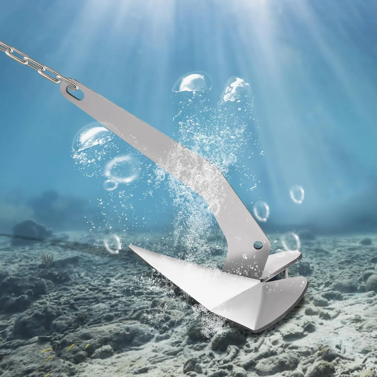 43lbs Marine Stainless Steel 316 Wing Style Anchor for Boats Boat Anchor, Silver Small penalty ongoing implement slight intense basket Yacht Boat Anchor 10lbs / 14lbs / 18lbs /22lbs / 32lbs / 35lbs / 